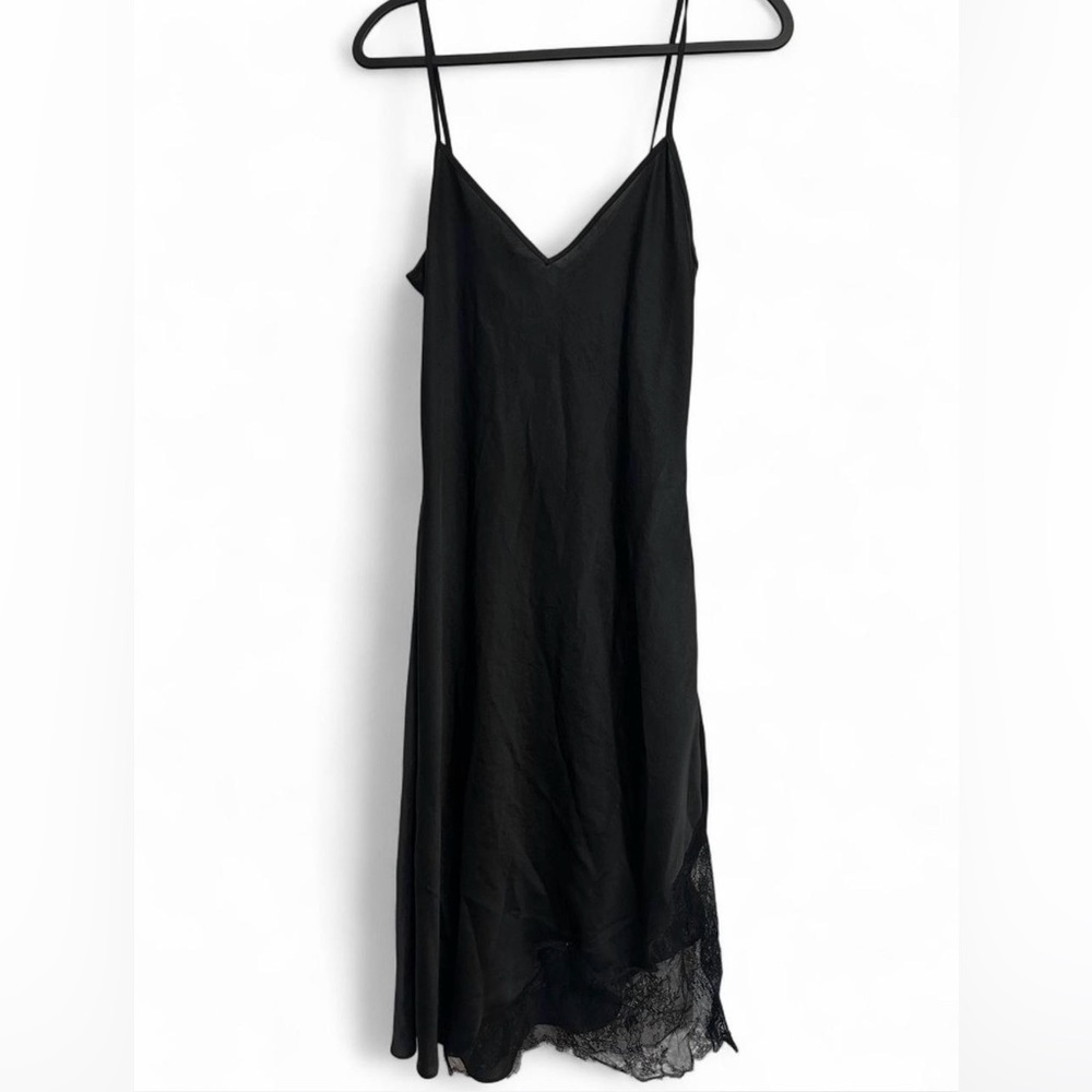 Aritzia Black Lace Slip Midi Dress